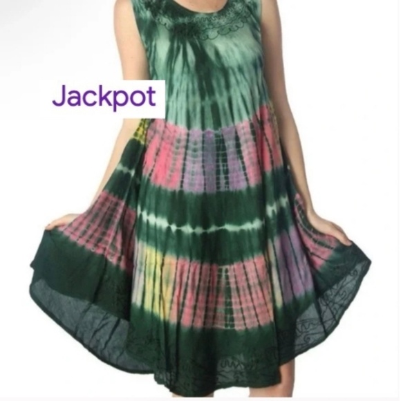 Jackpot Dresses & Skirts - Jackpot Multi-color Tie Dye Sundress One Size CB2517